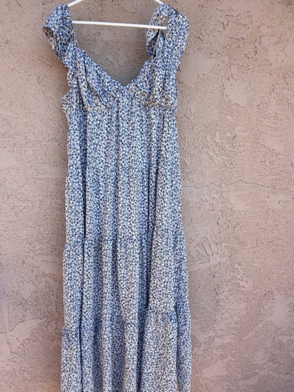 Womens Dress Maxi Floral Ruffle Sleeve